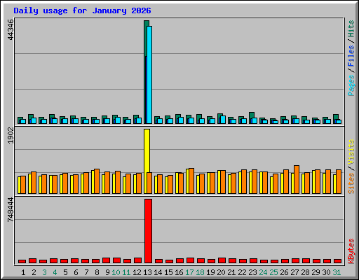 Daily usage for January 2026